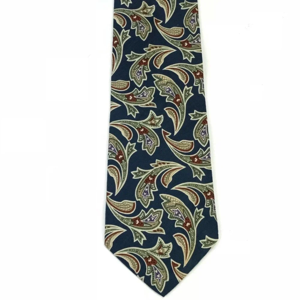 CHAPS RALPH LAUREN Vintage VTG Navy Red Green Purple Paisley Rare Necktie Tie